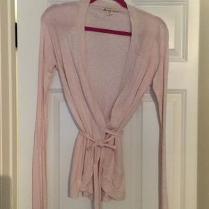 Dakani Pastel Pink tulip hem wrap sweater